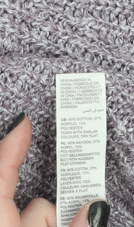 Fat Face Women's Purple High Neck Chunky Knit Jumper Size 10