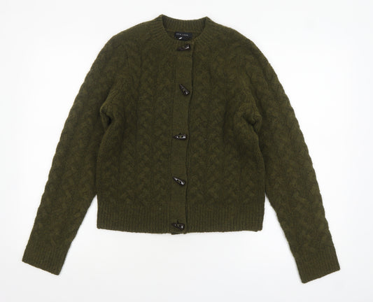 New Look Women Green Cable-Knit Cardigan Jumper Size S