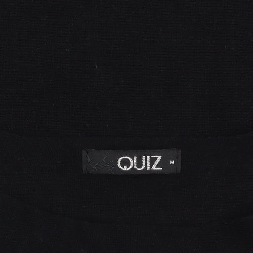 Quiz Women Black Embellished Lace Sleeve Boat Neck Jumper M