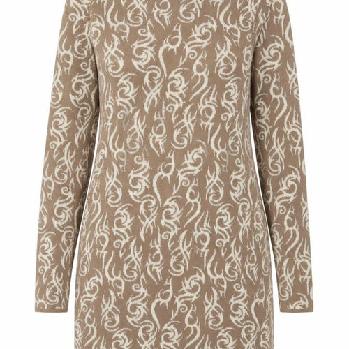 ASOS Women Beige Long Sleeve Knit Bodycon Mini Dress UK 8