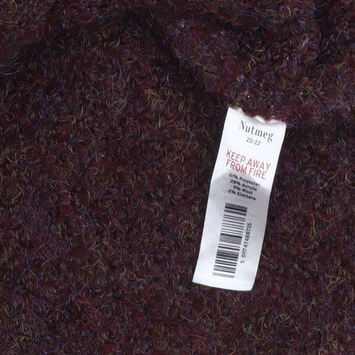 Nutmeg Womens Brown 'MILAN' Pullover Jumper Size 20 Plus Knit Wool Blend