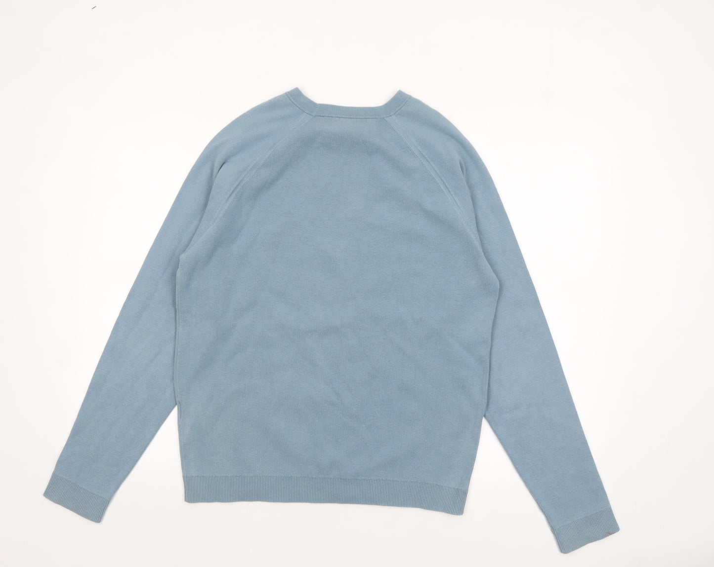 Ted Baker Women Blue Cotton Blend Crew Neck Pullover Jumper Size 14
