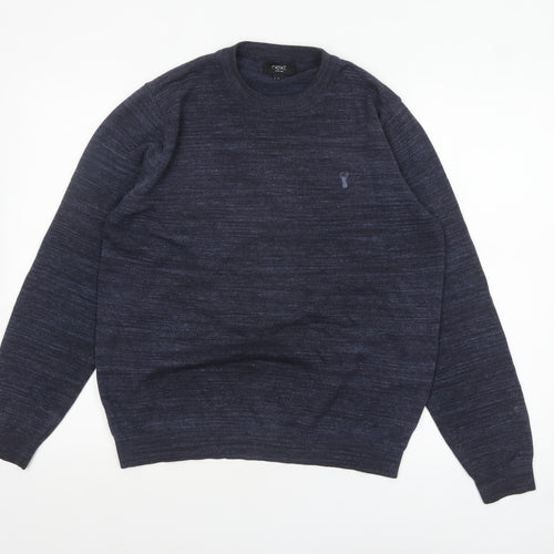 Next Men's Blue Wool Blend Crew Neck Jumper Size M