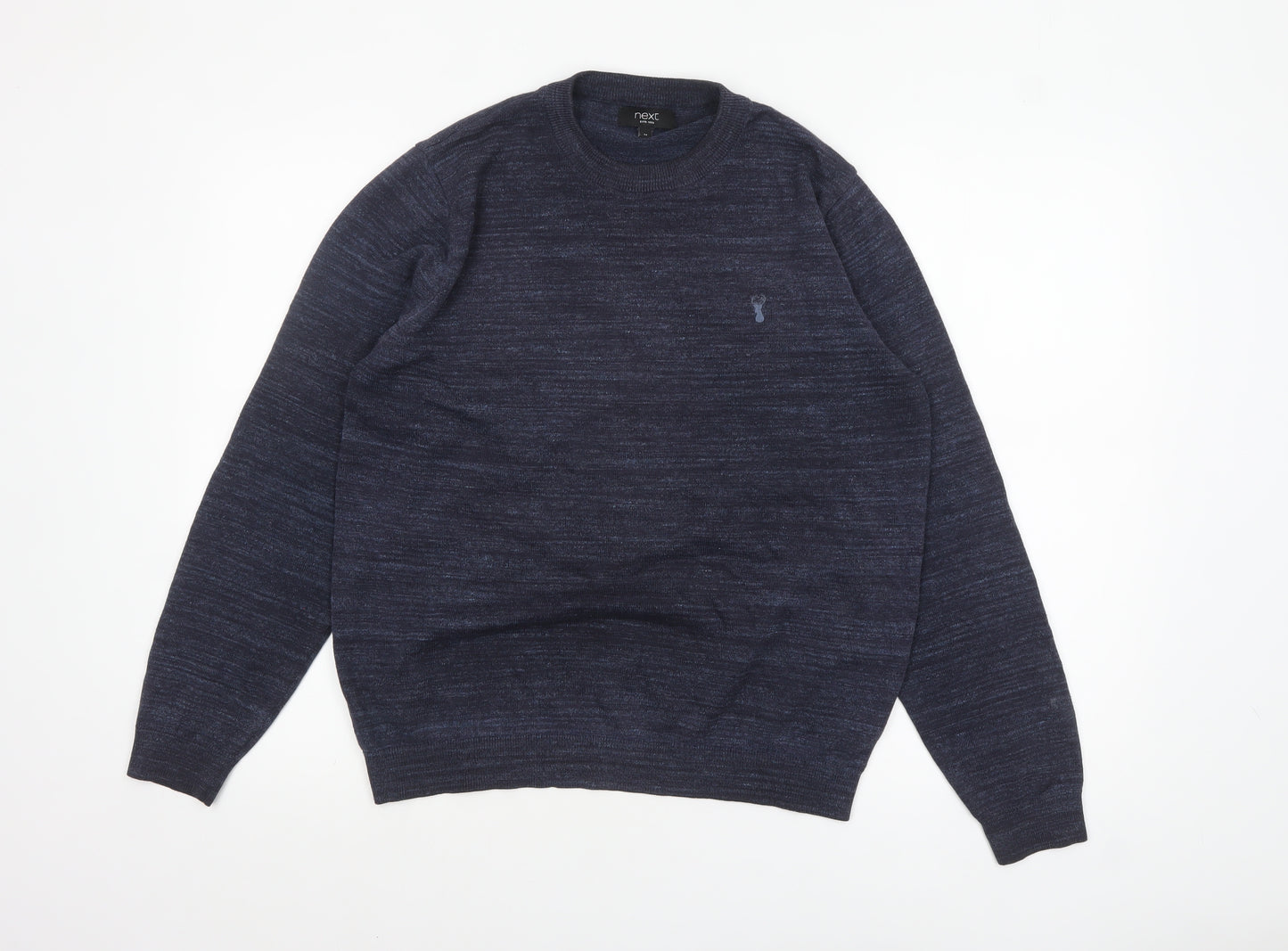 Next Men's Blue Wool Blend Crew Neck Jumper Size M