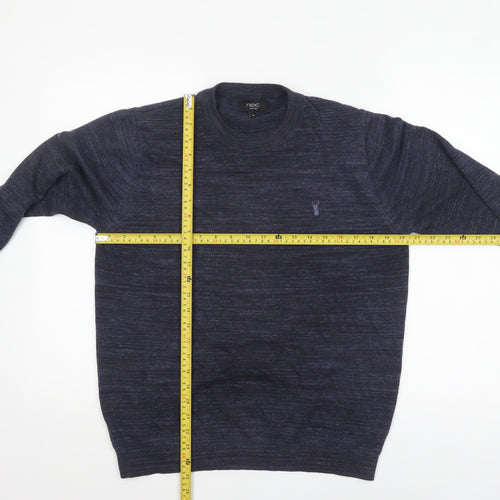Next Men's Blue Wool Blend Crew Neck Jumper Size M