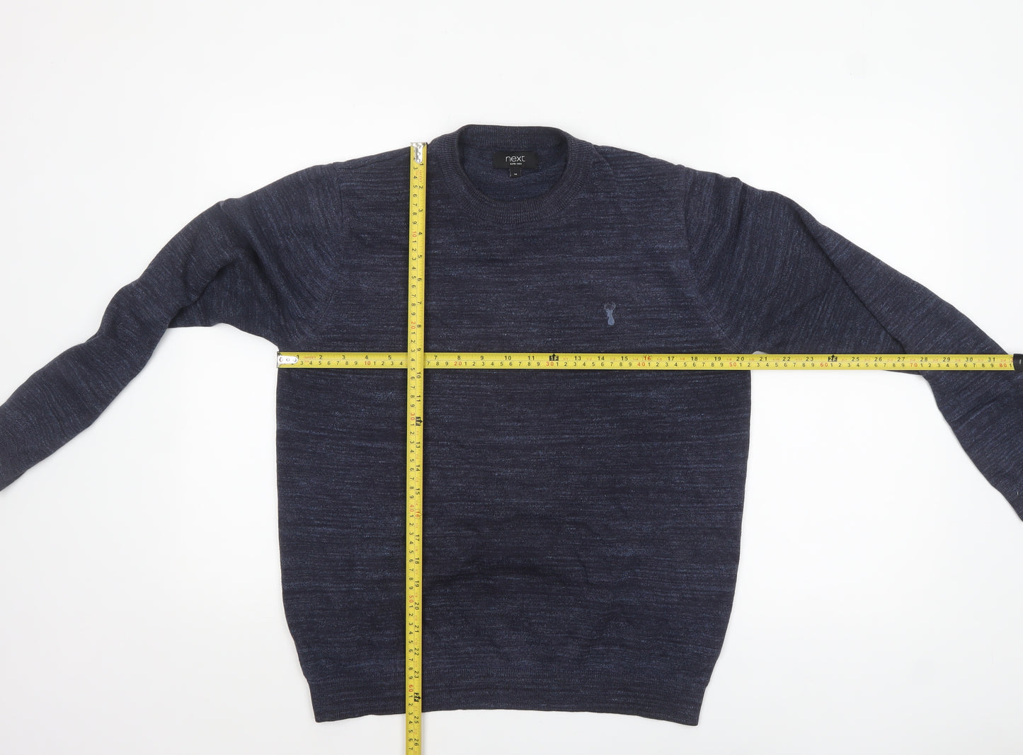 Next Men's Blue Wool Blend Crew Neck Jumper Size M