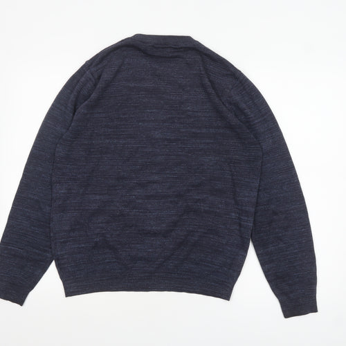 Next Men's Blue Wool Blend Crew Neck Jumper Size M