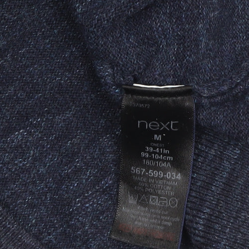 Next Men's Blue Wool Blend Crew Neck Jumper Size M