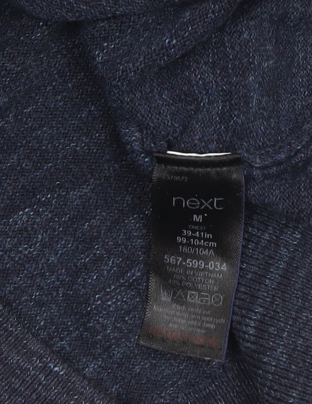 Next Men's Blue Wool Blend Crew Neck Jumper Size M