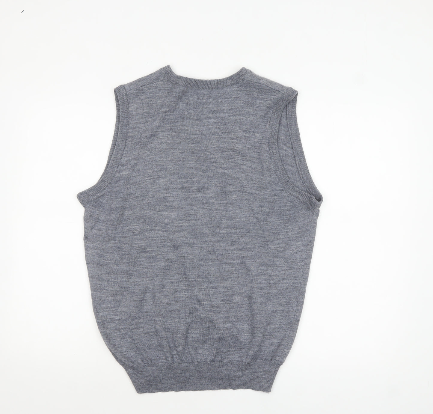 Wolsey Men's Grey Wool V-Neck Sleeveless Vest Jumper M Classic Fit