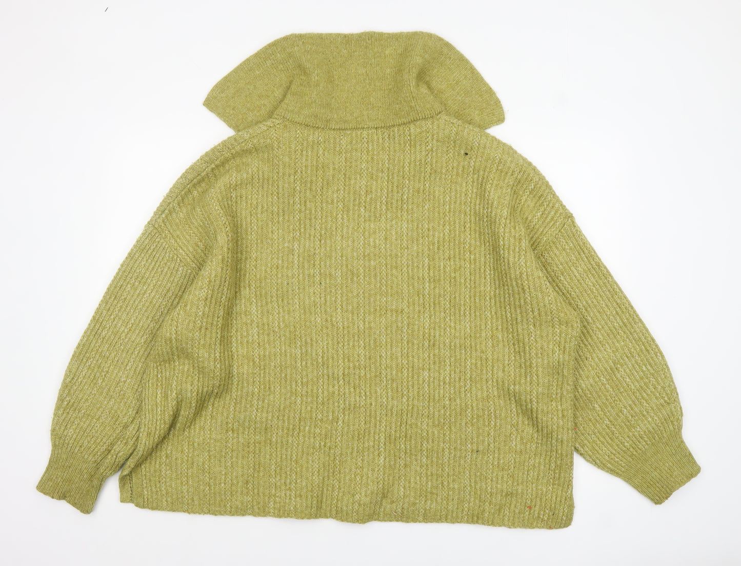 Nutmeg Women Green V-Neck Chunky Knit Pullover Jumper Size 20