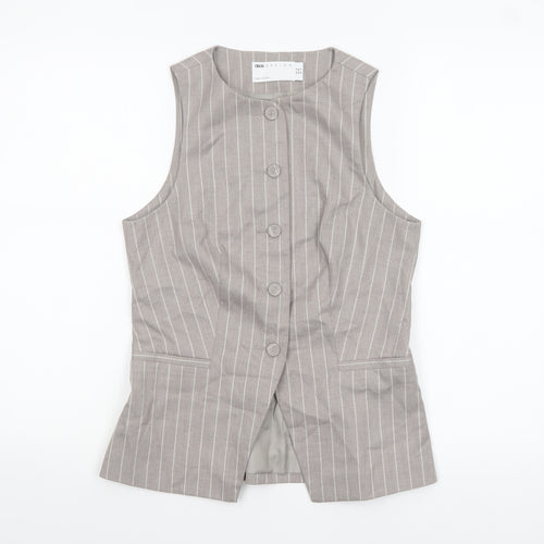 ASOS DESIGN Women’s Grey Pinstripe Waistcoat UK 8 Tailored Fit