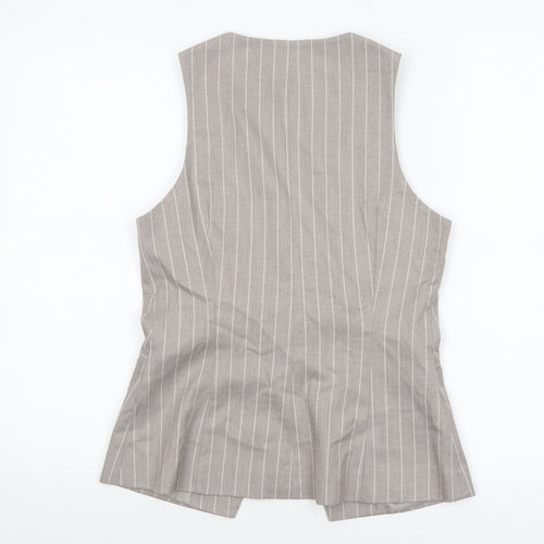 ASOS DESIGN Women’s Grey Pinstripe Waistcoat UK 8 Tailored Fit
