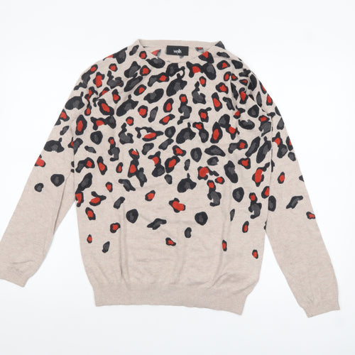 Wallis Women’s Beige Animal Print Pullover Jumper Size S