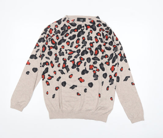 Wallis Women’s Beige Animal Print Pullover Jumper Size S