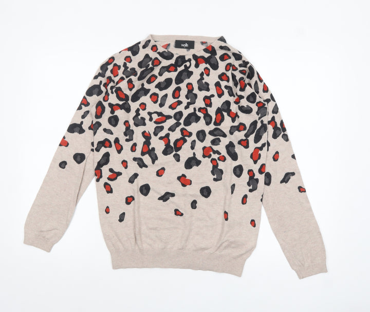 Wallis Women’s Beige Animal Print Pullover Jumper Size S