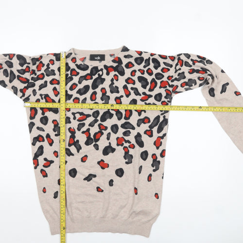 Wallis Women’s Beige Animal Print Pullover Jumper Size S
