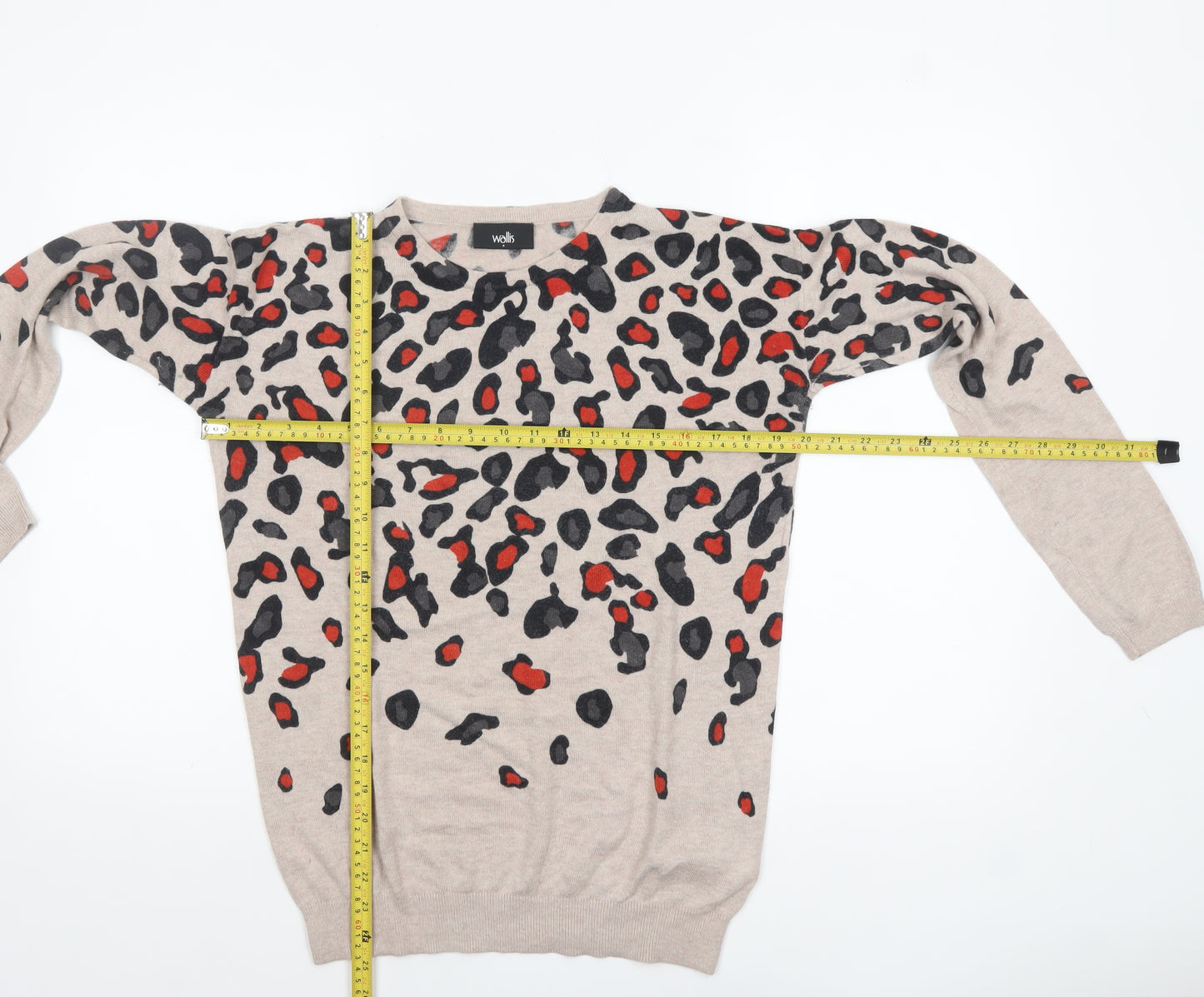 Wallis Women’s Beige Animal Print Pullover Jumper Size S