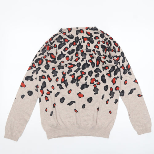 Wallis Women’s Beige Animal Print Pullover Jumper Size S