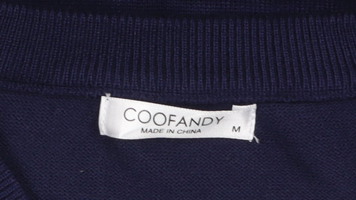 COOFANDY Men's Blue Argyle V-Neck Knit Sleeveless Vest M