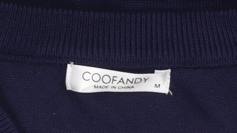 COOFANDY Men's Blue Argyle V-Neck Knit Sleeveless Vest M