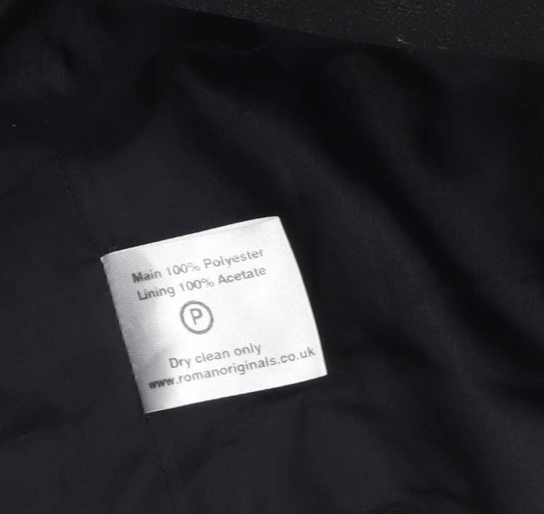 Roman Womens Black Size 16 Cropped Tailored Blazer Jacket