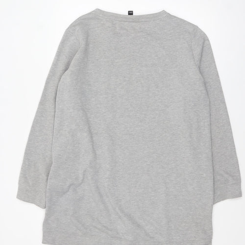 New Look Women Grey Pullover Sweatshirt UK 18 Long Sleeve Classic Fit