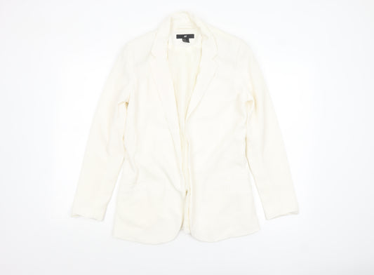 H&M Women’s Ivory Single-Breasted Blazer UK 10 Classic Fit