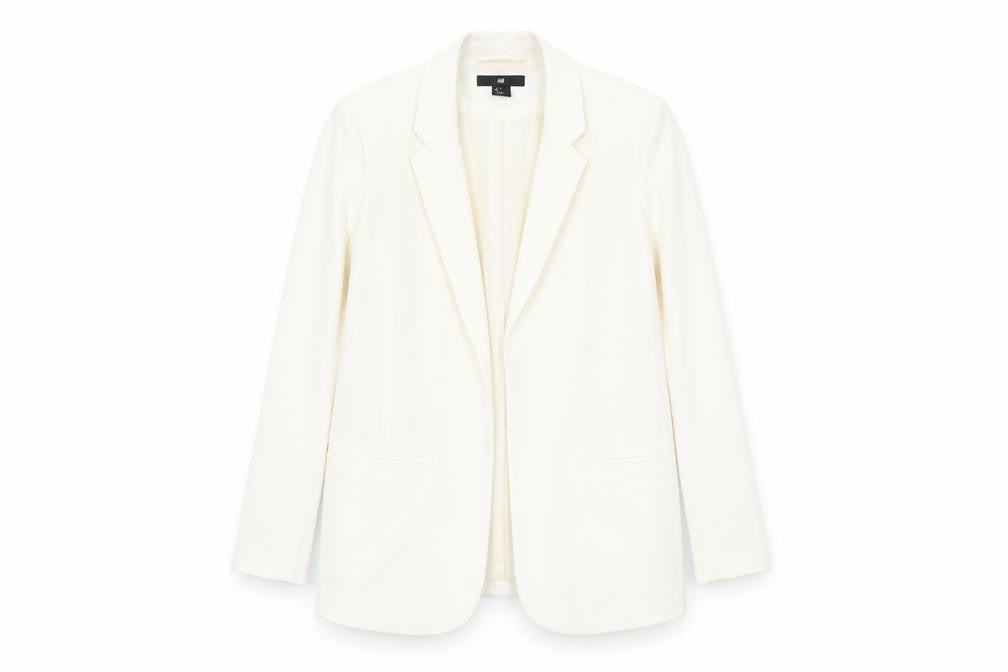 H&M Women’s Ivory Single-Breasted Blazer UK 10 Classic Fit