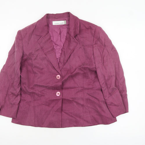 Country Casuals Women Petite Pink Suit Jacket Size 12 Two-Button Blazer