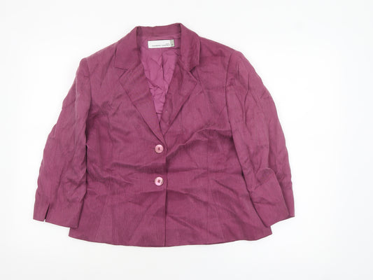 Country Casuals Women Petite Pink Suit Jacket Size 12 Two-Button Blazer