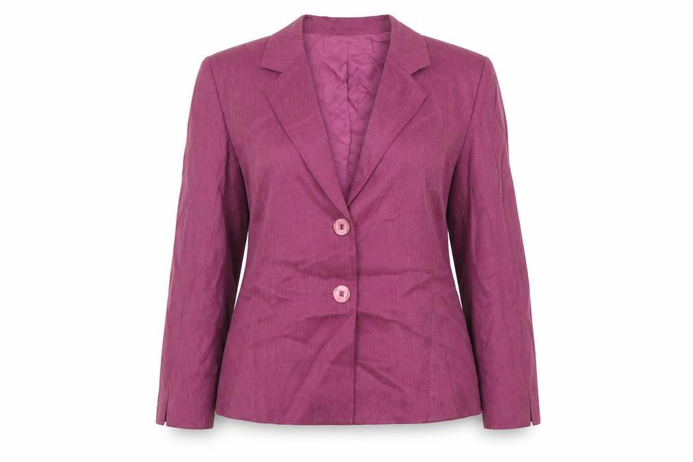 Country Casuals Women Petite Pink Suit Jacket Size 12 Two-Button Blazer