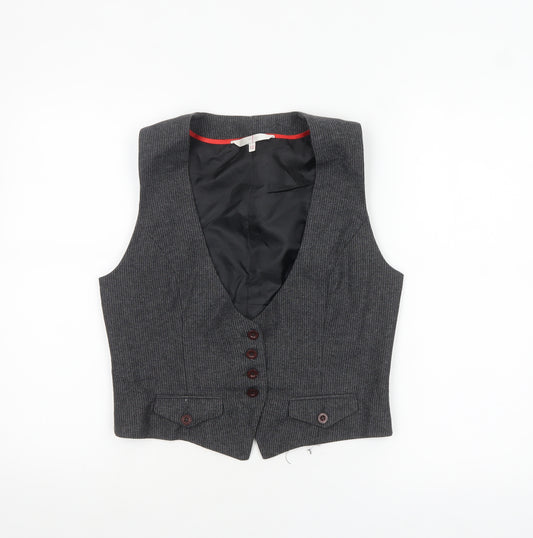 Jasper Conran Women's Grey Pinstripe Suit Waistcoat Size 12 Wool Blend