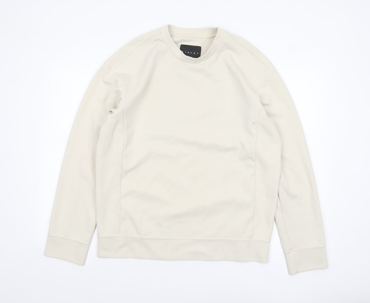 Sisley Men’s Beige Crew Neck Cotton Sweatshirt M Regular Fit