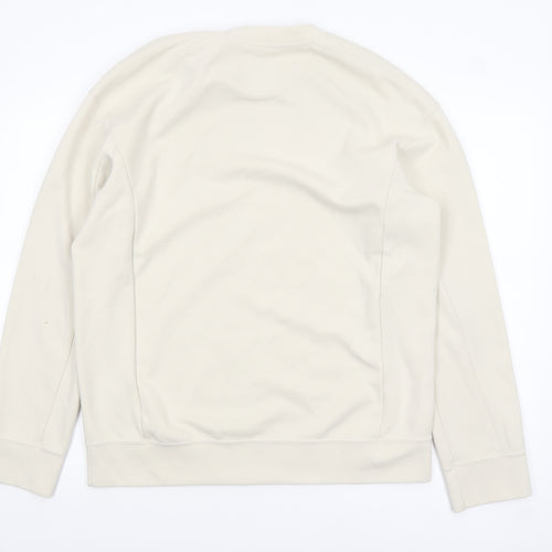 Sisley Men’s Beige Crew Neck Cotton Sweatshirt M Regular Fit