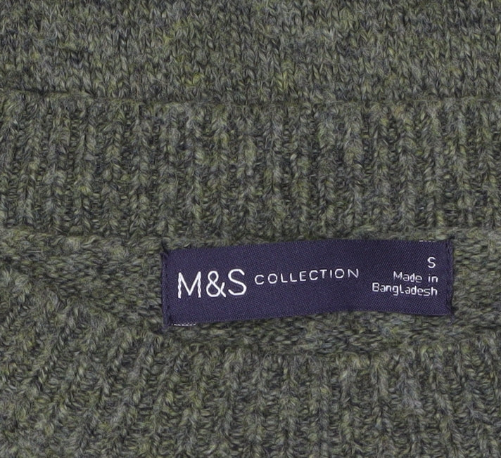 Marks and Spencer Women's Green Chunky Knit Pullover Jumper Size S