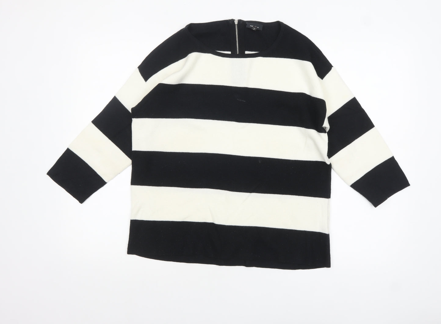Next Women’s Black & White Stripe Pullover Jumper Size 12