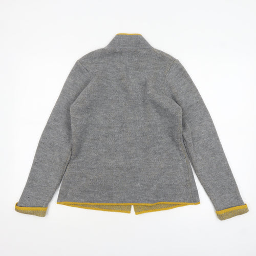 UIDA Women Grey Cardigan XS Wool Blend Button Knit Jumper