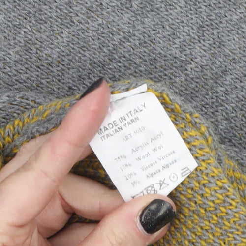 UIDA Women Grey Cardigan XS Wool Blend Button Knit Jumper