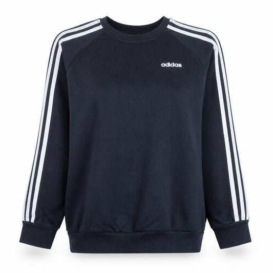 Front view of Adidas women’s black xs pullover sweatshirt crew neck cotton blend