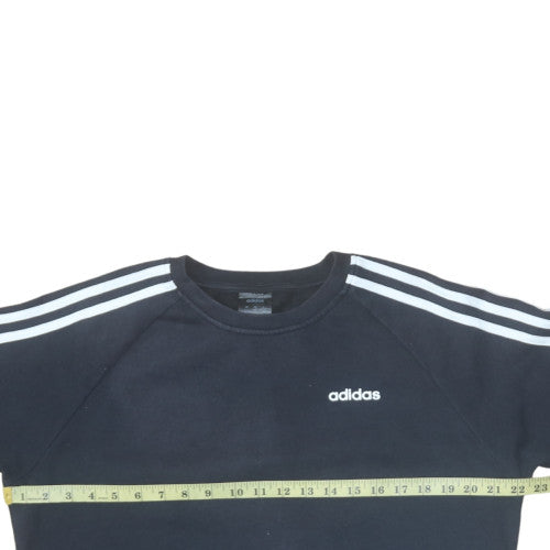 Adidas Womens Black XS Pullover Sweatshirt Crew Neck Cotton Blend
