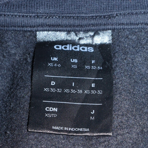 Adidas Womens Black XS Pullover Sweatshirt Crew Neck Cotton Blend