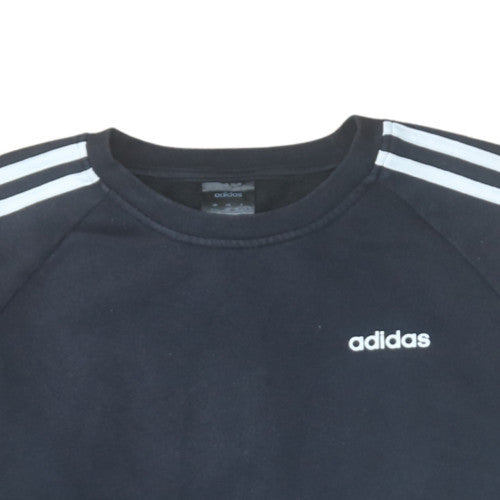 Adidas Womens Black XS Pullover Sweatshirt Crew Neck Cotton Blend