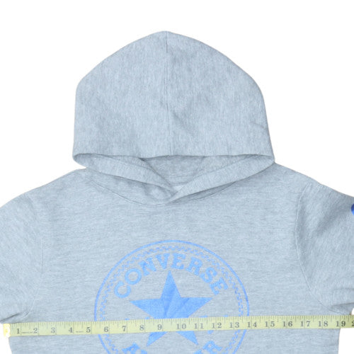 Converse Boys Grey Pullover Hoodie L 12-13 Years Logo Fleece Sweatshirt