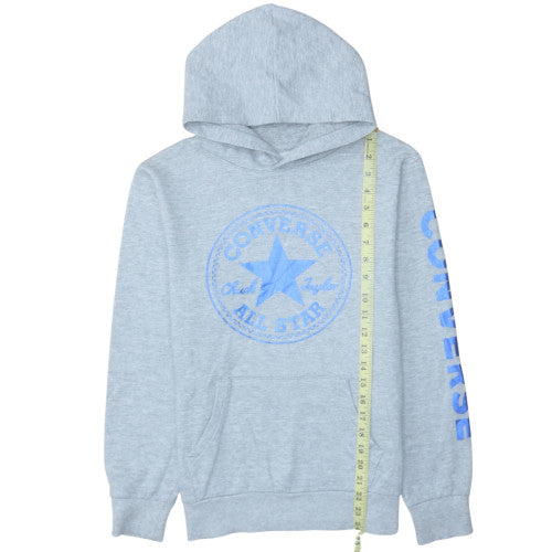 Converse Boys Grey Pullover Hoodie L 12-13 Years Logo Fleece Sweatshirt