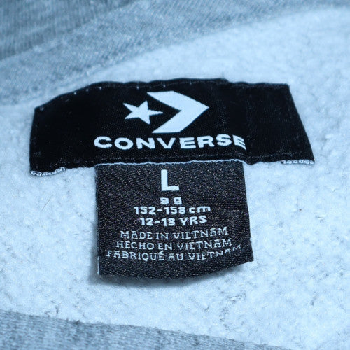 Converse Boys Grey Pullover Hoodie L 12-13 Years Logo Fleece Sweatshirt