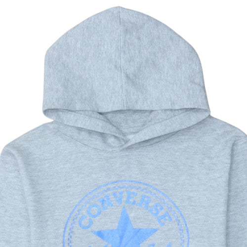 Converse Boys Grey Pullover Hoodie L 12-13 Years Logo Fleece Sweatshirt