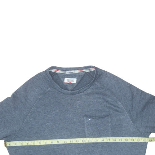 Tommy Hilfiger Men’s Blue Crew Neck Cotton Blend Sweatshirt L