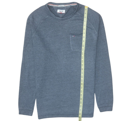 Tommy Hilfiger Men’s Blue Crew Neck Cotton Blend Sweatshirt L