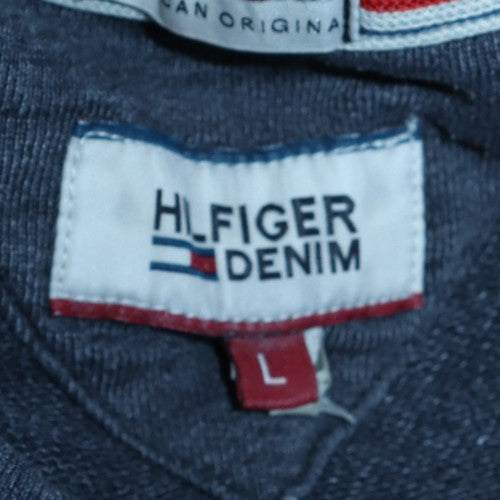 Tommy Hilfiger Men’s Blue Crew Neck Cotton Blend Sweatshirt L